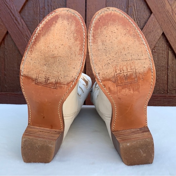 SOLD FRYE Vintage White Floral Campus Cowgirl Cowboy Western Boots Women’s 10 - Picture 6 of 13